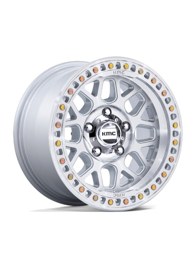 كي ام سي KM549 جي آر إس (GRS) 17×9 5×127 ET-12 CB71.5 فضي لامع / وجه مشغول آليًا - Image 1